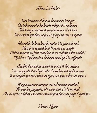 Le poème en image: A Bas Le Pêché !