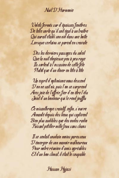 Le poème en image: Nuit D’harmonie