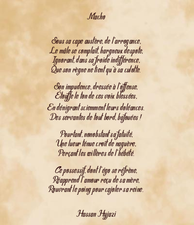 Le poème en image: Macho