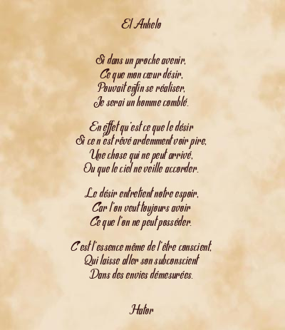 Le poème en image: El Anhelo