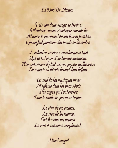 Le poème en image: Le Rire De Maman…