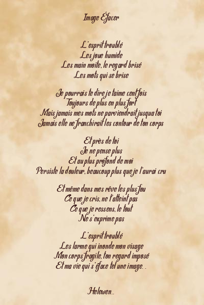 Le poème en image: Image Éfacer