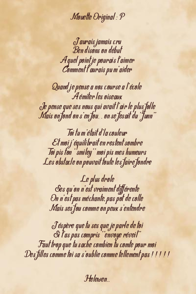 Le poème en image: Mouette Original : P