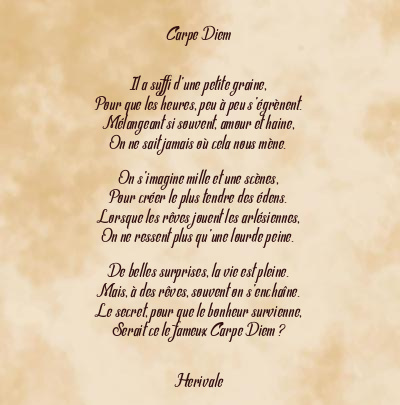 Le poème en image: Carpe Diem