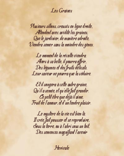 Le poème en image: Les Graines