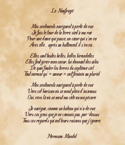 Le poème en image: Le Naufragé