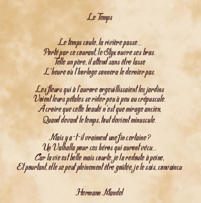 Le poème en image: Le Temps