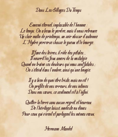 Le poème en image: Dans Les Sillages Du Temps