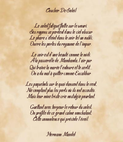 Le poème en image: Coucher De Soleil