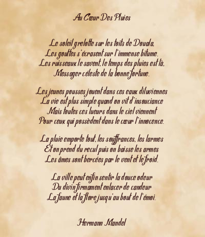 Le poème en image: Au Cœur Des Pluies