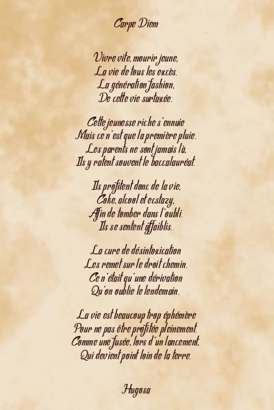Le poème en image: Carpe Diem