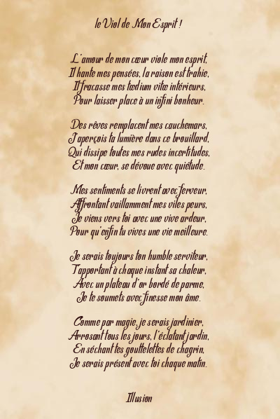Le poème en image: Le Viol De Mon Esprit !