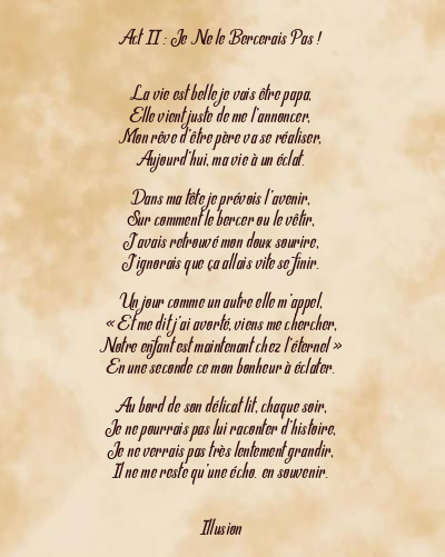 Le poème en image: Act Ii : Je Ne Le Bercerais Pas !