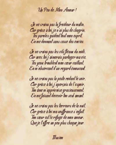 Le poème en image: Un Peu De Mon Amour !