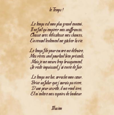 Le poème en image: Le Temps !