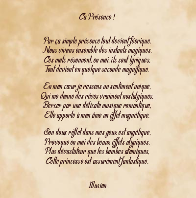 Le poème en image: Ca Présence !