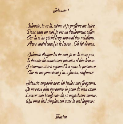 Le poème en image: Jalousie !