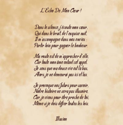 Le poème en image: L’écho De Mon Cœur !
