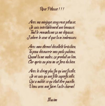Le poème en image: Rose Pétasse ! ! !