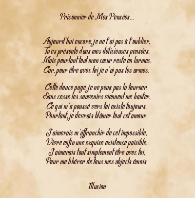 Le poème en image: Prisonnier De Mes Pensées…