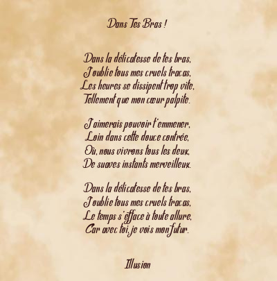 Le poème en image: Dans Tes Bras !