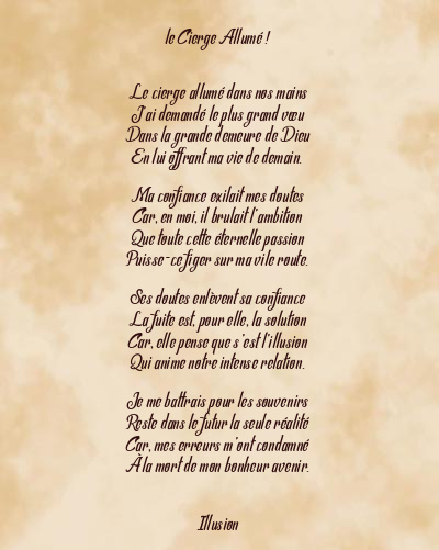 Le poème en image: Le Cierge Allumé !
