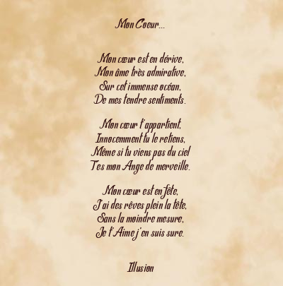 Le poème en image: Mon Coeur…
