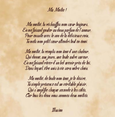 Le poème en image: Ma Moitie !