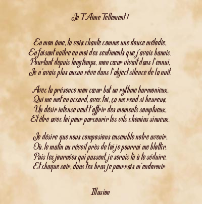 Le poème en image: Je T’aime Tellement !