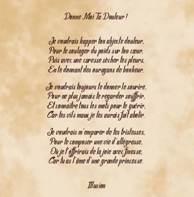 Le poème en image: Donne Moi Ta Douleur !