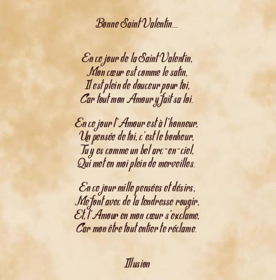Le poème en image: Bonne Saint Valentin…