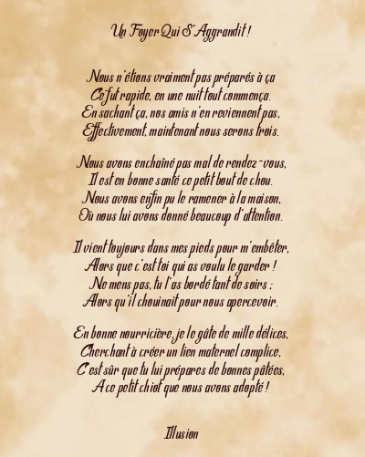 Le poème en image: Un Foyer Qui S’aggrandit !