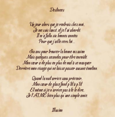 Le poème en image: Destinees