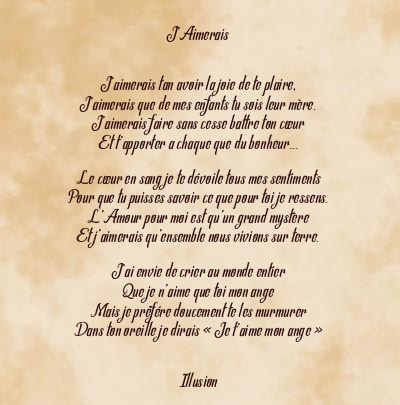 Le poème en image: J’aimerais