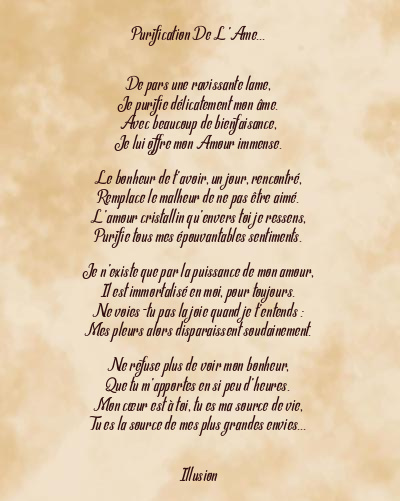 Le poème en image: Purification De L’ame…
