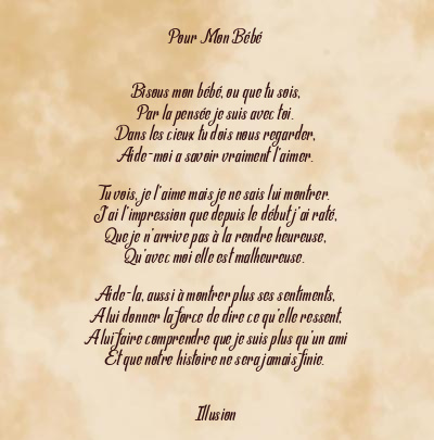 Le poème en image: Pour Mon Bébé