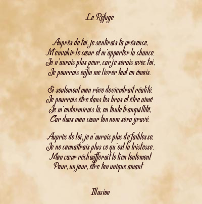 Le poème en image: Le Refuge.