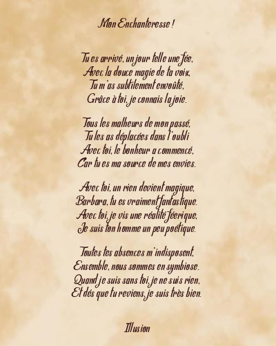 Le poème en image: Mon Enchanteresse !
