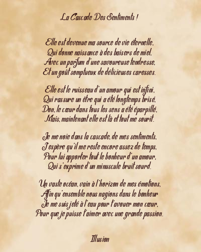 Le poème en image: La Cascade Des Sentiments !