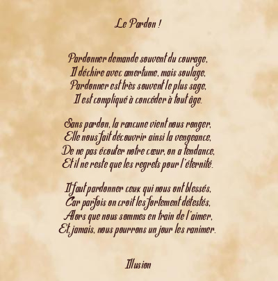 Le poème en image: Le Pardon !