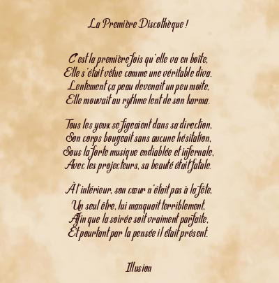 Le poème en image: La Première Discothèque !