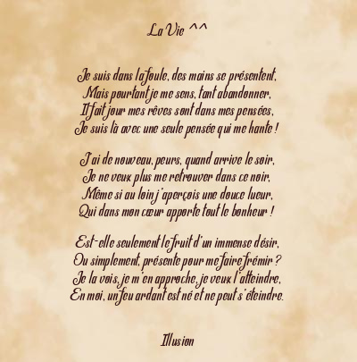 Le poème en image: La Vie ^^