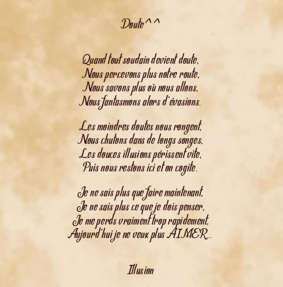 Le poème en image: Doute^^