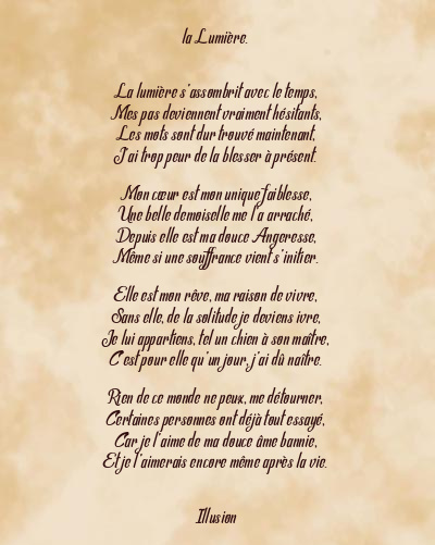 Le poème en image: La Lumière.