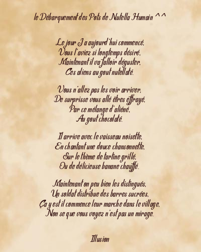 Le poème en image: Le Débarquement Des Pots De Nutella Humain ^^
