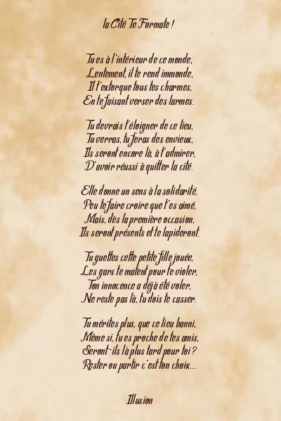 Le poème en image: La Cité Te Formate !