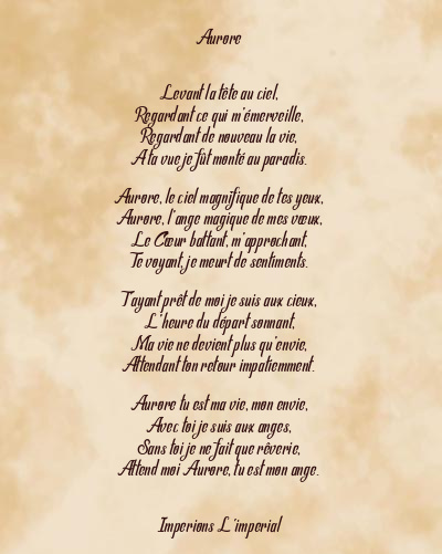 Le poème en image: Aurore
