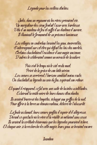 Le poème en image: Les Veillées Étoilées.