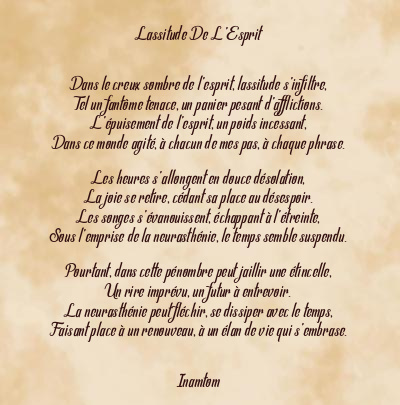 Le poème en image: Lassitude De L’esprit