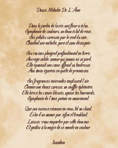 Le poème en image: Douce Mélodie De L’âme